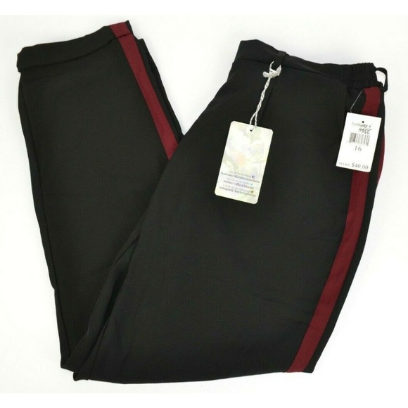 Harmony + Havoc Pull-On Pants w/ Leg Stripe, Loose Fit Polyester NWT - Picture 1 of 8